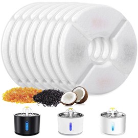 8 PCS Filtros para Fuente de Gatos con Resina y Carbón Activado
