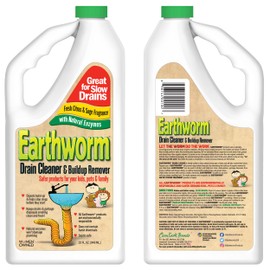 Earthworm Earthworm Drain Cleaner - Clog Remover - Drain Opener/Deodorizer - Natural Enzymes, Safer for Families, Environmentally Responsible - 32 fl oz