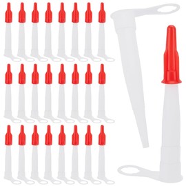 PLIGREAT 30 Pcs Caulking Nozzle Extension Tube with Cover Caulking Extension Nozzle Replacement Set Caulking Gun Accessory