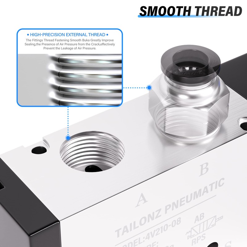 TAILONZ PNEUMATIC 1/4 Inch BSP Solenoid Valve 4V210-08 12V Single