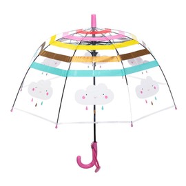Transparent Umbrella Cartoon Long Handle Umbrella For Children