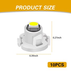 ijuicy 10 PCS Car T4.2 Instrument Table Lamp, 12V 150LM 3030-1SMD 360-degree All-round Lighting LED Super Bright Indicator, IP65 Waterproof Modification Accessories, Suitable for Most Cars (White)