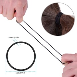 Thick Hair Bands,4mmBlack hair band,50pcs Hair Bobbles for Thick Hair,Elastic Hair Bands for Women,Hair ties for thick hair,Hairbands Women,Black Hair Ties,Black Hair Band Ponytail Holders.