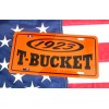 Orange 1923 Ford T Bucket License plate tag Hot Rod