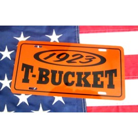 Orange 1923 Ford T Bucket License plate tag Hot Rod 23  model tee kit car