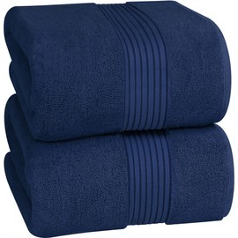 Utopia Towels - Premium Jumbo Bath Sheet 2 Pack - 100% Cotton Highly Absorbent and Quick Dry Extra Large Bath Towel - Super Soft Hotel Quality Towel (35 x 70 Inches, Navy)