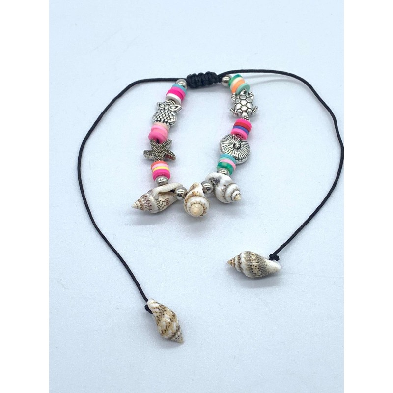 trendy Beach Anklet Bracelet Real Seashell Medal Turtle Starfish Adjustable