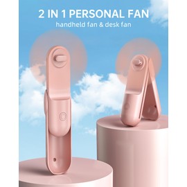 gofuch Handheld Fan, Portable Mini Fan 1800mAh USB Rechargeable, Max 12H Runtime, Battery Operated Pocket Fan, Personal Makeup Lash Fans, Gifts for Women Girls