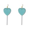 Heart Lollipop Earrings Cute Pink Heart Candy Earrings Valentine Large