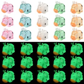 WEWAYSMILE Pack of 30 5-style luminous mini resin, luminous mini cow, cute cow miniature figures, for table decorations, home garden, office decoration
