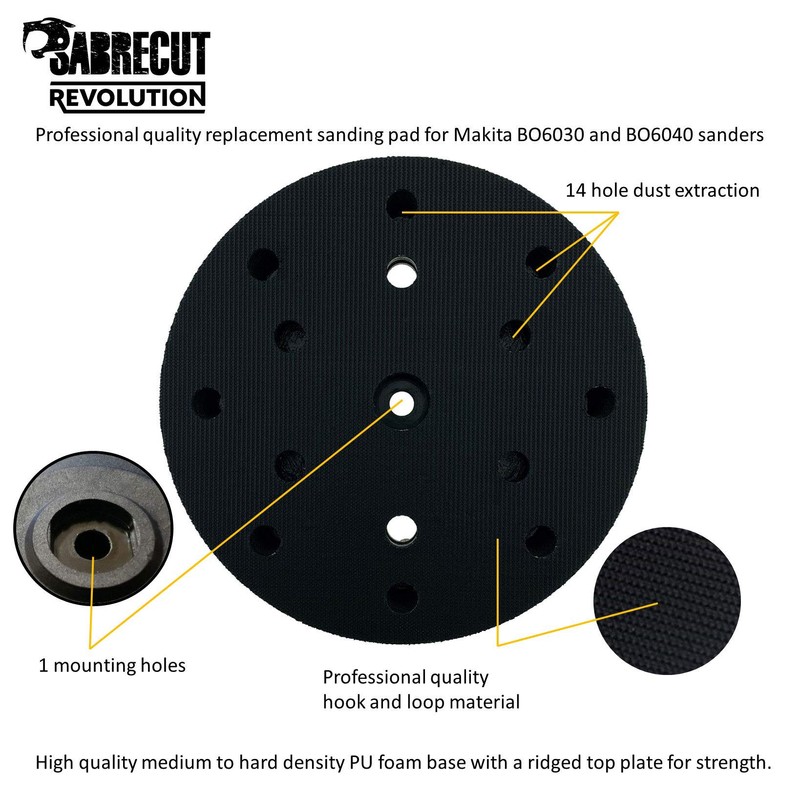 1 x SabreCut OSSCS004 150mm Medium Random Orbital Sander Hook