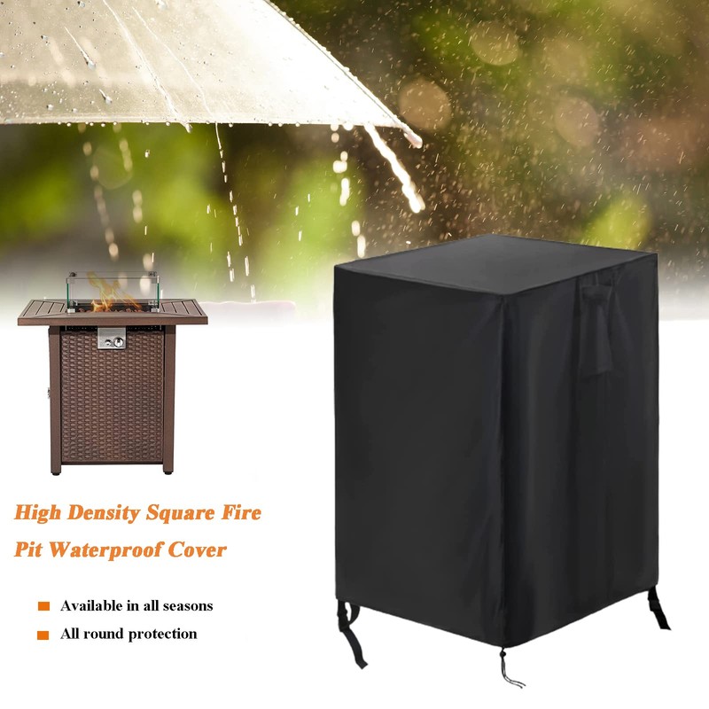 Onlyme Fire Pit Cover Fire Table Cover Square, Outdoor Propane