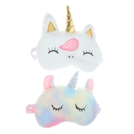 Baluue 2pcs Unicorn Plush Eye Masks for Women Soft Comfortable Eye Sleep Masks for Restful Sleep for Family Friends