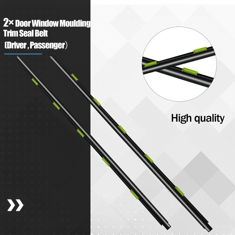 Driver and Passenger Side Door Window Outer Weatherstrip Belt Molding
