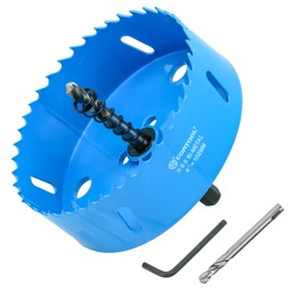 4 Inch Hole Saw with Arbor for Metal and Wood Cutting, Bi-Metal Hole Cutter, 4" Hole Saw Kit for Drywall, Wood, PVC Boards, Fiberglass and Vent Pipes