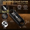 CIGARLOONG Cigar Ashtray and Cutter Set.Ceramic Ashtray with V Cutter,Guillotine