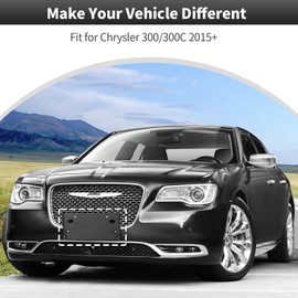 CheroCar Front License Plate Holder Bracket Frame Number Plate Holder Registration Plate Frame Auto Front License Plate Frame Fit for Chrysler 300 300C 2015-2026 Exterior Accessories