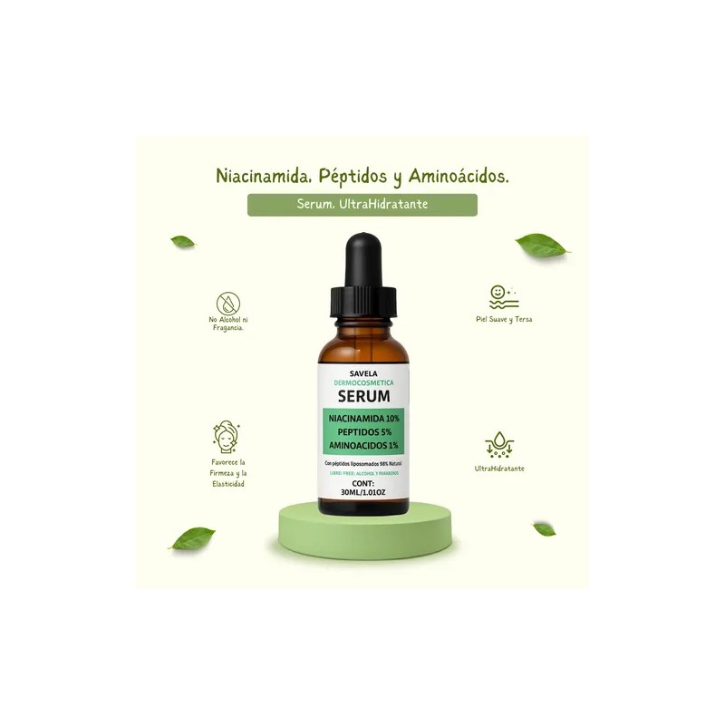 Serum Niacinamida 10%, Aminoacidos 1% Y Peptidos 5%, 30ml