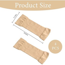 2 Pair Elastic Arm Compression Sleeves for Women,Upper Arm Supports for Muscle Pain,Lymphedema Armsleeve,Sleeves Slimming Shaper,for Lymphedema,Varicose Veins,Swelling, Arminjury,Sports(Flesh Color)