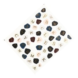 FRCOLOR 1 Sheet Nail Initial Stickers Letter Nail Art Decals for Unique Fingernail Decorations for Parties and DIY Manicure to Use Black White Design