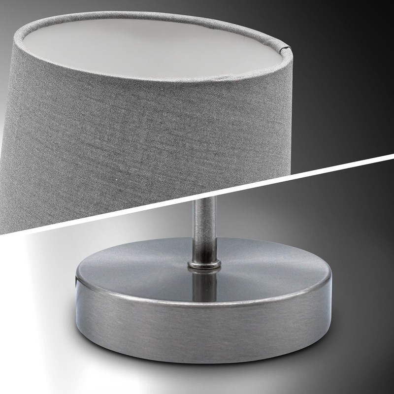 LED Table Lamp I Fabric Lamp Matte Nickel I E14