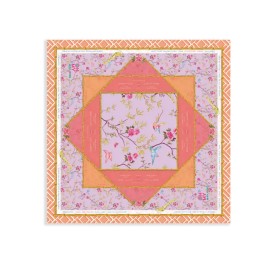 Acrylic 32mm 160PCS Lime Green 4-Layer Engraved Luxury American Mahjong Set, Pink Floral Mat for Tropical Social Club PartySize: 1.26inch*0.95inch *0.63inch, Color: Orange Floral and Bird Mahjong Mat