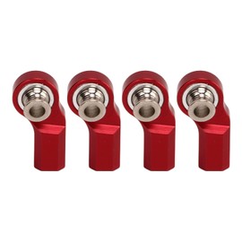 RC Car Rod End, 4PCS RC Car Ball Joint Link Ball Head Holder M3 Aluminium Alloy Steel Steering Rod Head for Axial SCX10 1/10 RCCar Model(red)