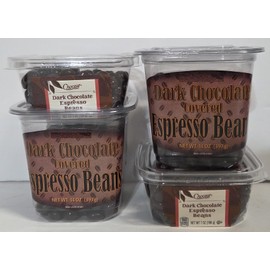 Trader Joe & Choceur Dark Chocolate Covered Espresso Beans (4 Tubs)