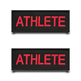 Pack of 2 ATHLETE Funny Flag Patch Embroidery Sportsman Badge Tactical Patch with Embroidery Military Patch Applique for Clothing Backpacks Jacket Jeans Bags Vest