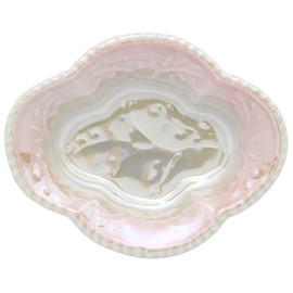 Arita Pottery Tansei Kiln Mokumaki-Shaped Small Plate, Pink Blowing Pearl