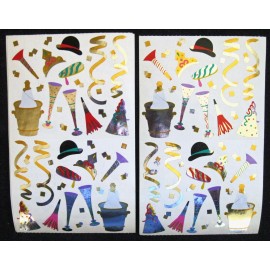 Mrs. Grossman’s Mrs Grossman Vintage 'New Years' Celebration Sticker Sheets 4x6" (2 Sheets)