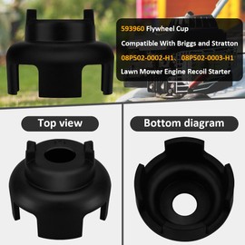 SAQXK Lawn Mower Recoil Pull Starter Cup Replacement for 593960 Flywheel Cup Solid Casting Fits Briggs & Stratton 08P502-0002-H1、08P502-0003-H1 Lawnmower Parts