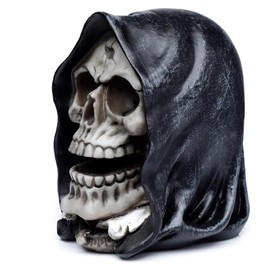 Puckator The Reaper Skull Head Ornament - Home Decoration - Reaper Skull - Ornaments - Resin - Home Accessories - Living Room Accessories - Human Skeleton - Goth Gifts For Men