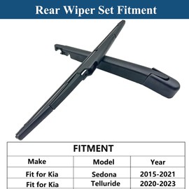 Rear Windshield Wiper Arm Blade Set for Hyundai Santa Fe 2013-2018,Hyundai Santa Fe XL 2013-2019, 2013-2018 Hyundai Santa Fe Sport Back Window Wiper Arm Blade Replacement 98850-2W000, 98811-2W000