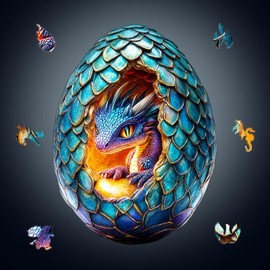 Wooden Puzzles for Adults - Draconic Rebirth Wooden Magic Puzzle, Unique Shape Wood Jigsaw Puzzle for Adults, Wood Puzzles Adult, Dragon Gifts for Family, Wall Art Home Decor (90pcs 9.3 * 7in S)