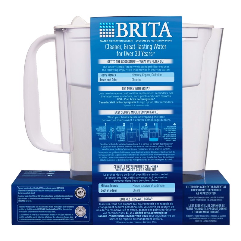 Brita Water Filter Pitcher for Tap and Drinking Water with