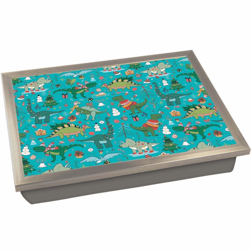 Dinosaur Lap Tray: Childrens Bean Bag Cushioned Laptop Lap Desk,
