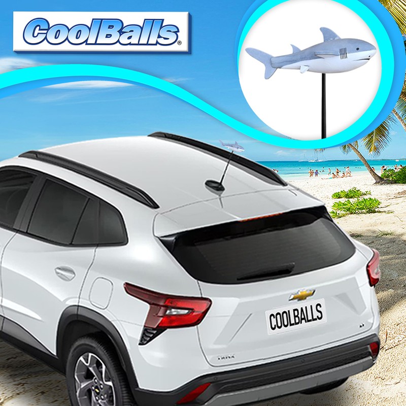 Cooltoppers Cool Jaws Shark Car Antenna Topper Auto Accessory -