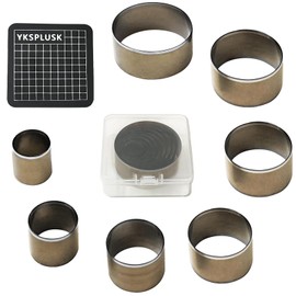 YKSPLUSK Leather Circle Cutter Tool Set, 7 Pieces Circle Punch Tools 20 25 30 35 40 45 50mm, High Carbon Steel Leather Round Cutting Dies, Curcle Hole Punch Tool Kit for DIY Leathercrafts