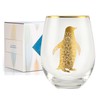 Onebttl Unique Stemless Wine Glasses, Penguin Wine Glass for Red