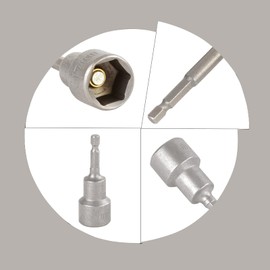 Nut Driver Bit 15mm, 65mm Length, 1/4 inch Hex Shank, Screwdriver Nut Driver Socket, Quick Change Metric Impact Nut Driver Adapter Tool for Loose Bolts and Nuts