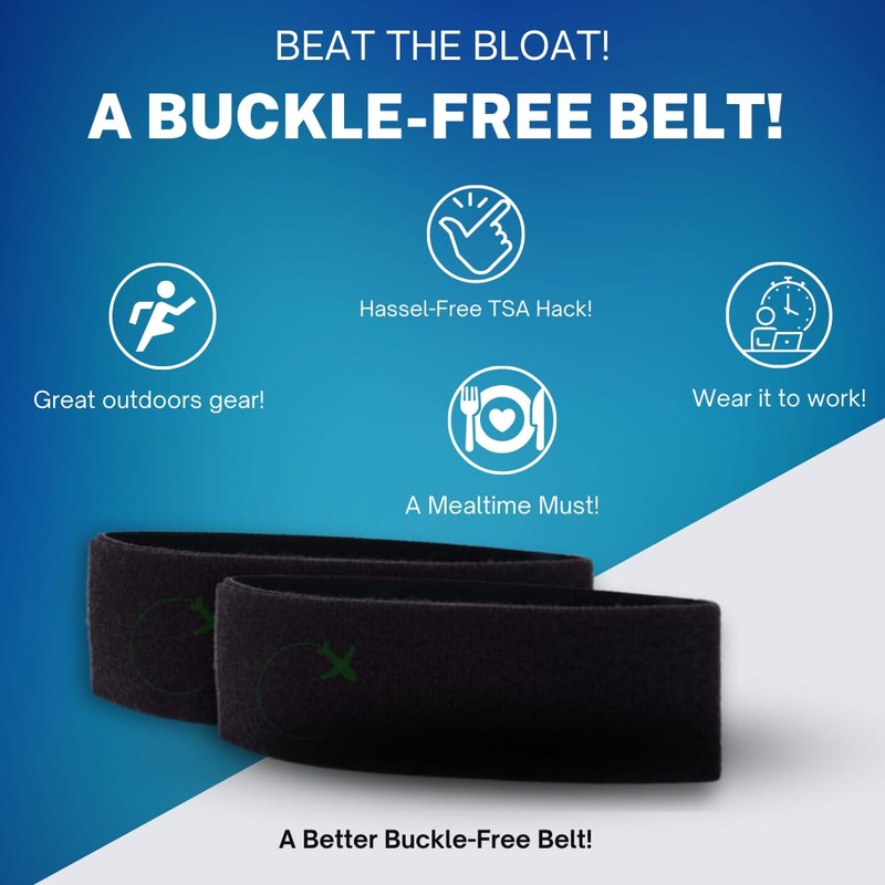 Davison Easy Pass Elastic Travel Belt. Simplify TSA Airport Security,