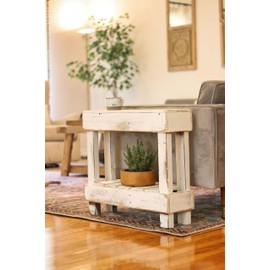 Reclaimed Wood Luxe Accent Table (All-White) SKU 1124