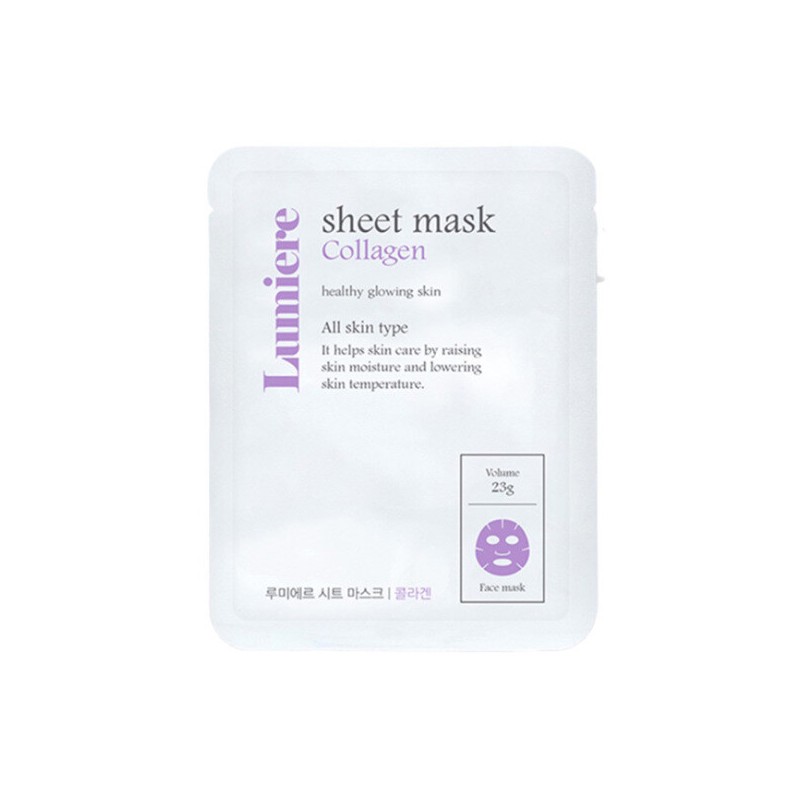 Lumiere Sheet Mask Pack 10 sheets Blemish Collagen Tea Tree