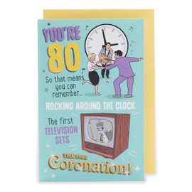 UK Greetings 80th Birthday Card for Him/Her/Friend - Nostalgic Design
