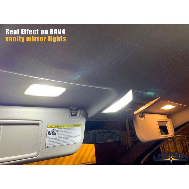 LIGHSAT 8PCS Super Bright White LED Interior Light Kit Package