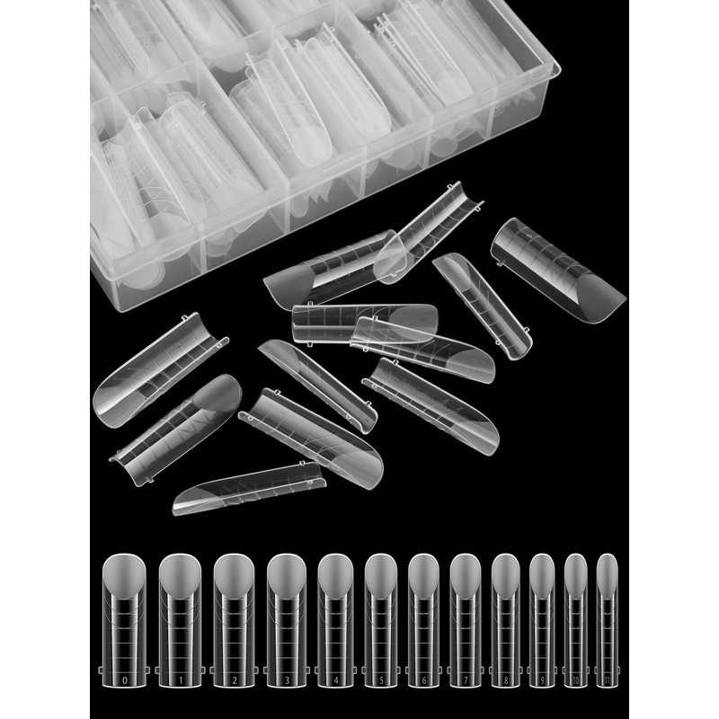 EBANKU 120 Pieces Clear Matte Dual Nail System Mould Acrylic