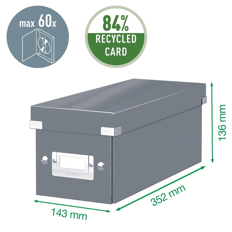 Leitz Click & Store Slim Storage Box, CD Storage, Ideal