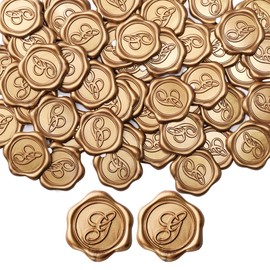 Yoption - Etiquetas adhesivas con sello de cera del alfabeto G, paquete de 25 calcomanías de sello de cera de letra, oro antiguo, sellos autoadhesivos para bodas, fiestas, cumpleaños, Navidad (G)