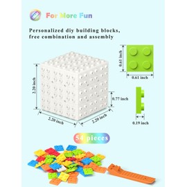 Roxenda Brick Magic Speed Cube 3x3, Puzzles Cube with Cube Bricks Creative Building Blocks Puzzle 3D Fast Cube Fun Playing for Kid & Adult (White)